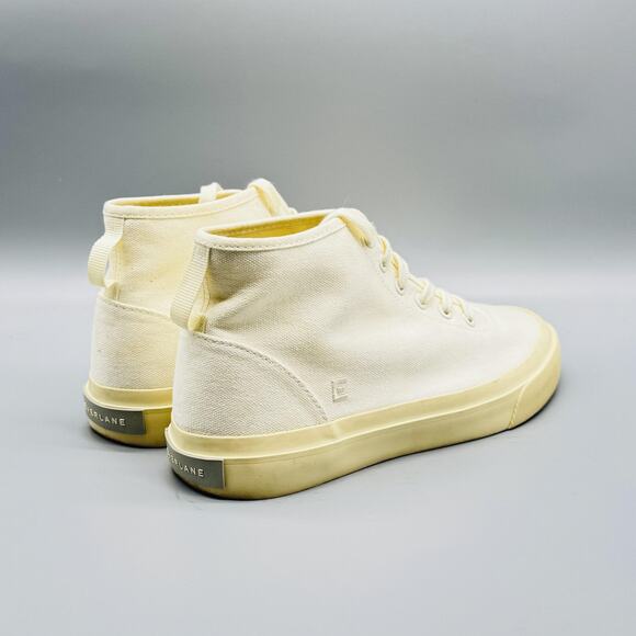 Everlane Shoes Womens 7 Off White High Top Organic Cotton Canvas Sneakers - Picture 9 of 13